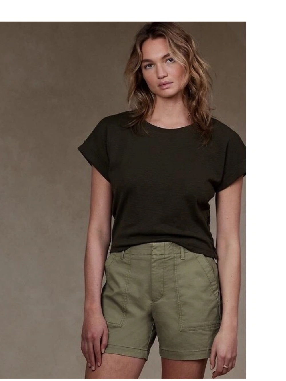 Banana Republic Utility Authentic Chino Shorts In Desert Thyme‎ Size 2